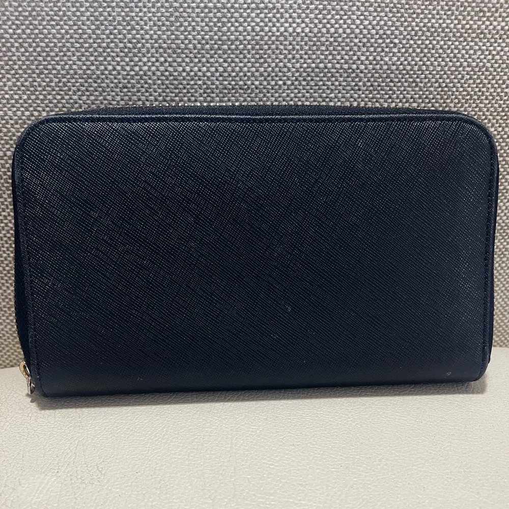 Tory Burch Robinson Black Leather Zip Continental Wallet Women’s - Picture 6 of 11